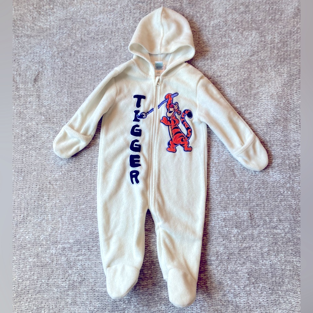 Disney Tigger Fleece Baby One Piece Winnie‎ the Pooh Artist Hooded 6-9 months